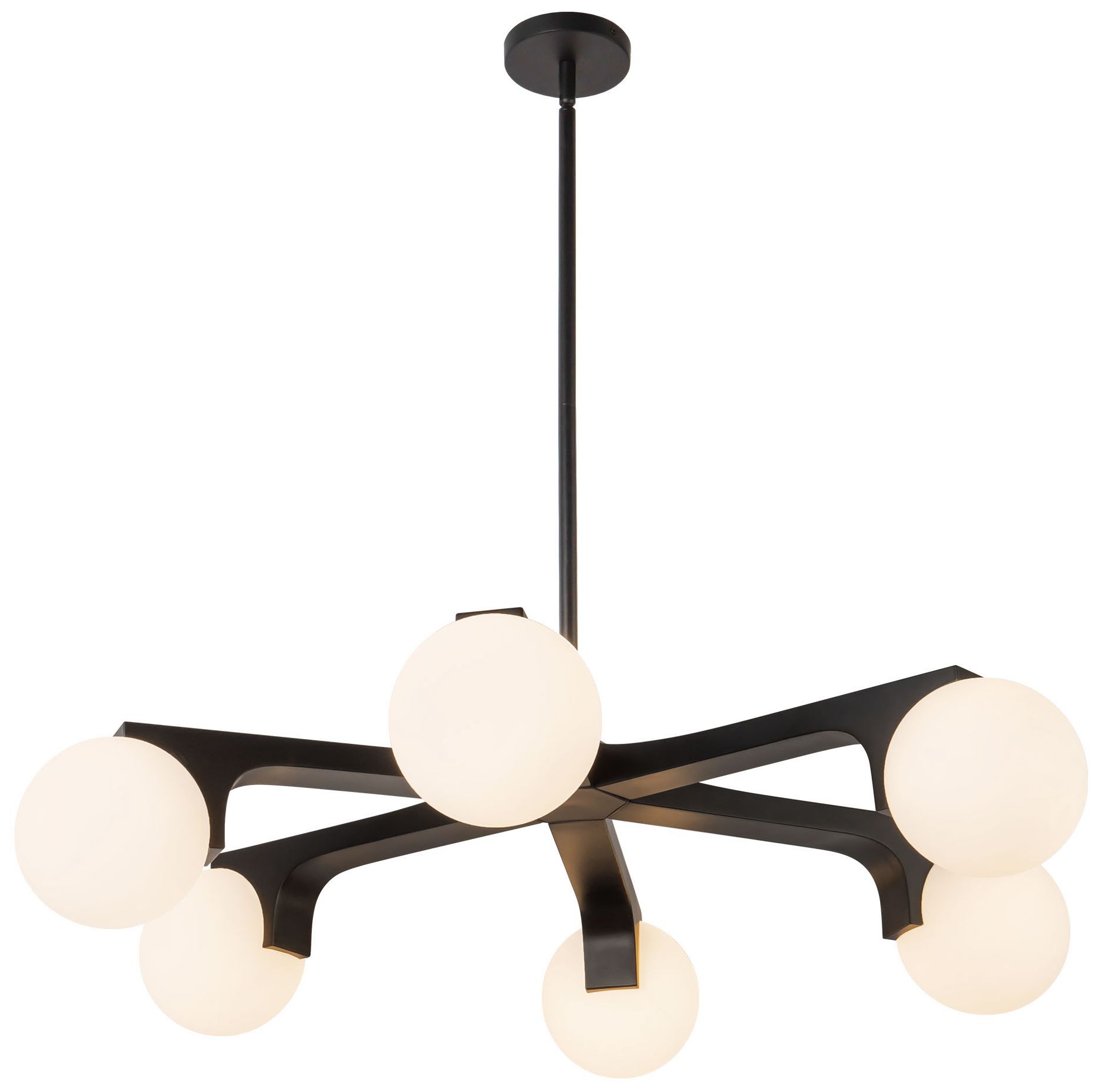 Image 6 Briar 37-in Black Chandelier with Opal Glass more views