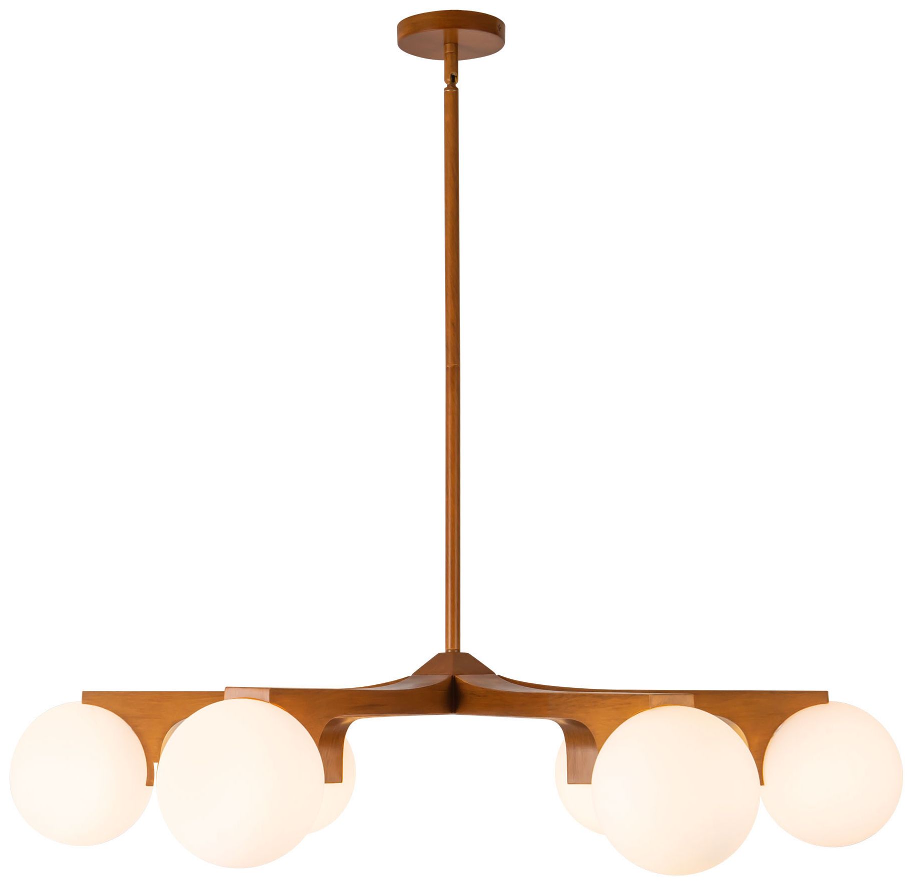 Image 3 Briar 37-in Teak Brown Chandelier with Opal Glass more views