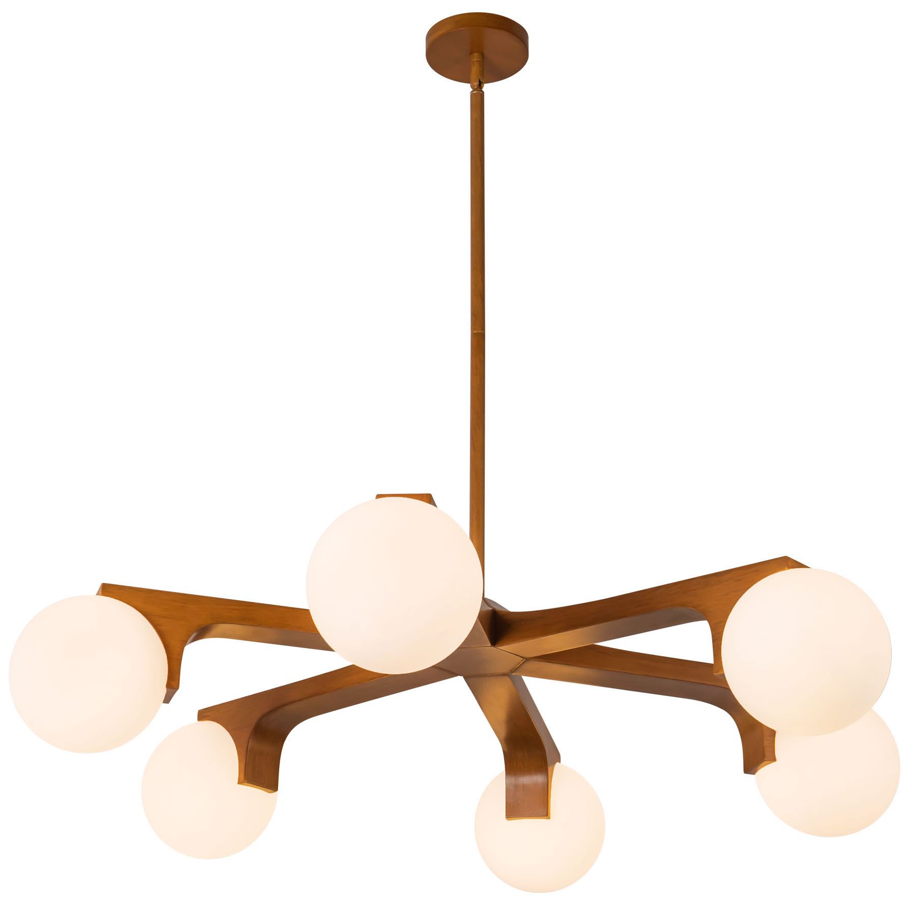 Image 6 Briar 37-in Teak Brown Chandelier with Opal Glass more views
