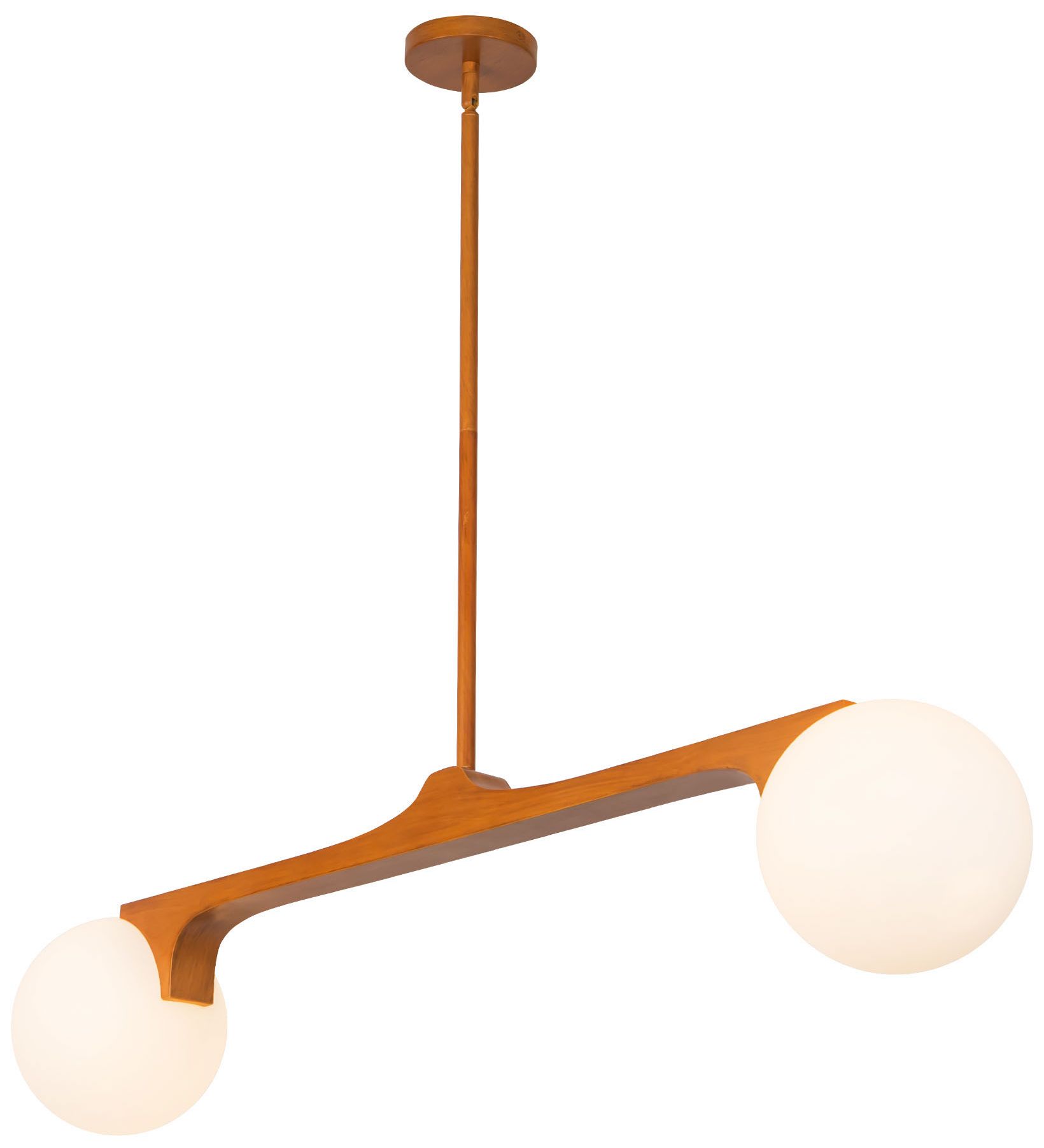 Image 2 Briar 47-in Teak Brown Linear Pendant more views