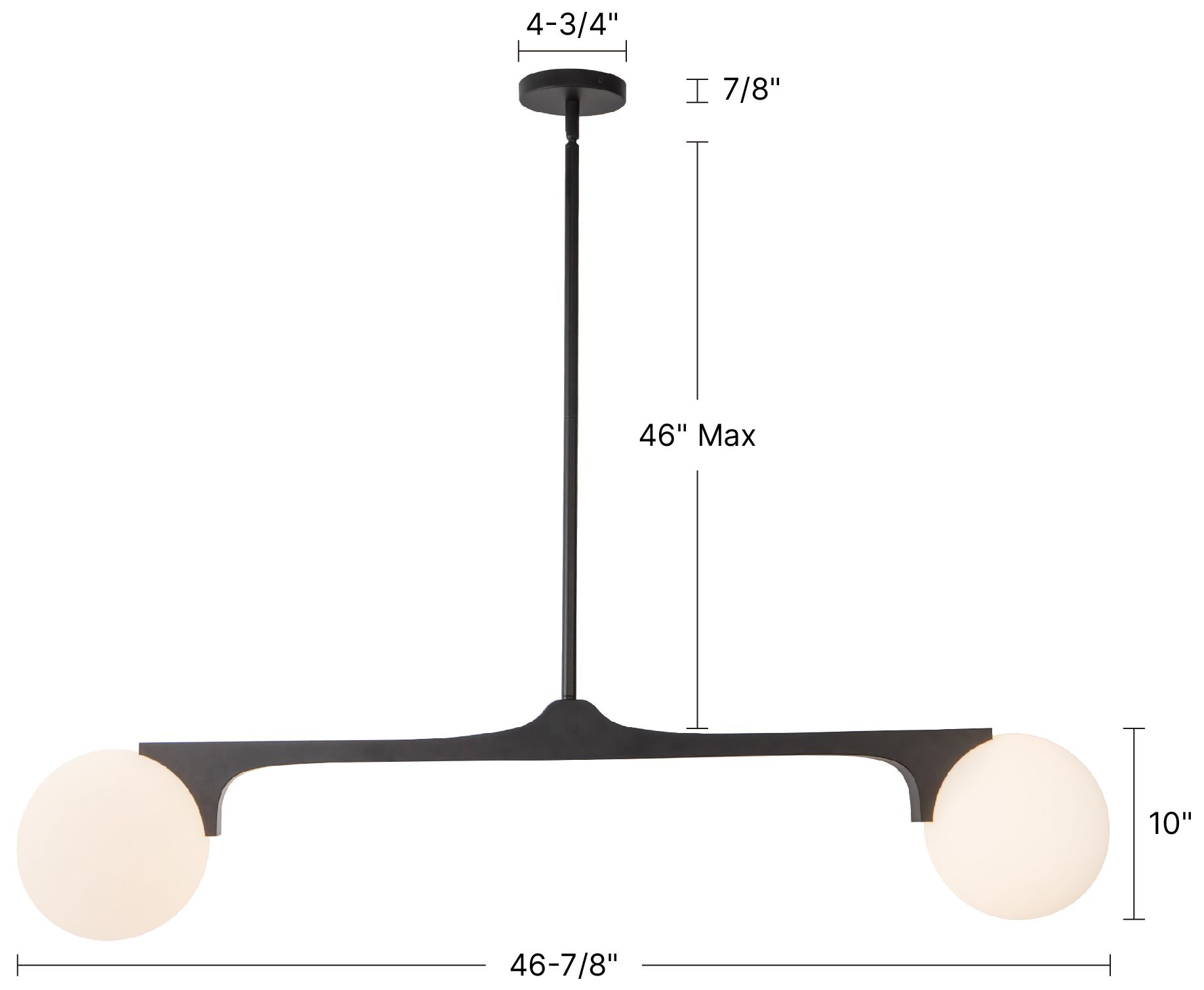 Image 6 Briar 47-in Teak Brown Linear Pendant more views