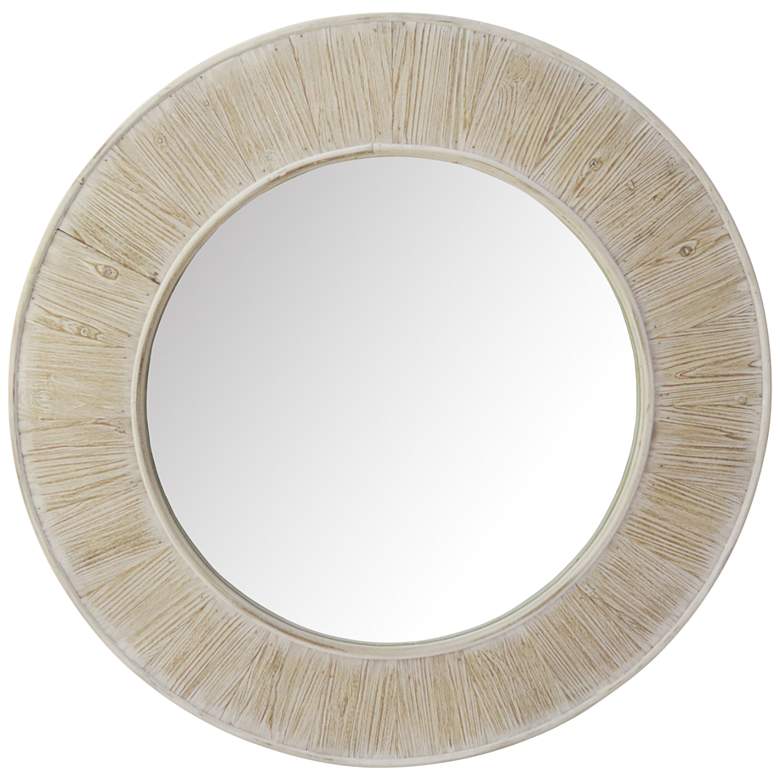 Image 1 Briar Light Washed Brown and Gray 35 1/4" Round Wall Mirror