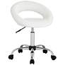 2_Briar White Faux Leather Adjustable Rolling Office Stool