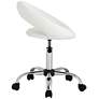 5_Briar White Faux Leather Adjustable Rolling Office Stool more views