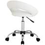 6_Briar White Faux Leather Adjustable Rolling Office Stool more views