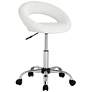7_Briar White Faux Leather Adjustable Rolling Office Stool more views