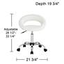 Briar White Faux Leather Adjustable Rolling Office Stool