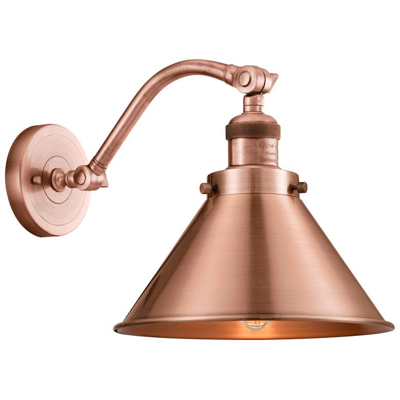 Image 1 Briarcliff 10 1/2" High Antique Copper Wall Sconce