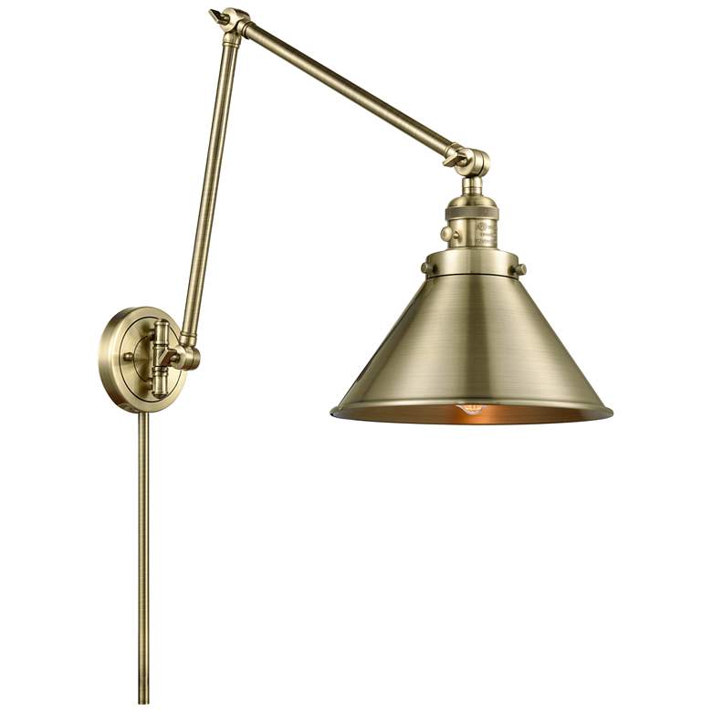 Image 1 Briarcliff 10" Antique Brass LED Double Swing Arm With Antique Brass S