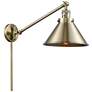 Briarcliff 10" Antique Brass LED Swing Arm With Antique Brass Shade