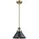 Briarcliff 10" Antique Brass Mini Pendant w/ Matte Black Shade