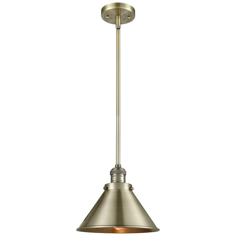 Image 1 Briarcliff 10" Antique Brass Mini Pendant