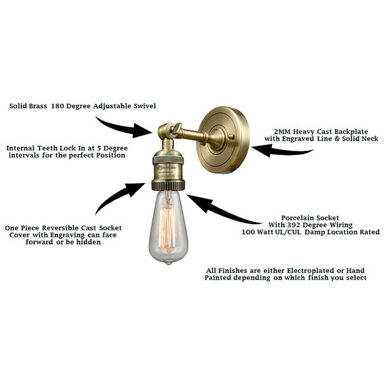 Image 5 Briarcliff 10" Antique Brass Sconce w/ Matte Black Shade more views