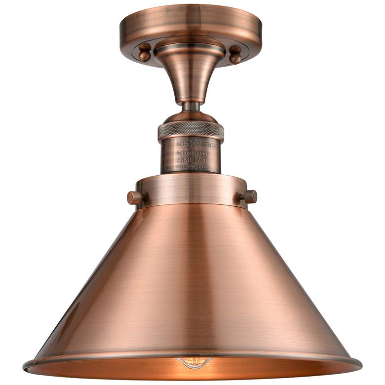 Image 1 Briarcliff 10" Antique Copper Semi Flush Mount