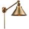 Briarcliff 10" Brushed Brass LED Swing Arm With Brushed Brass Shade