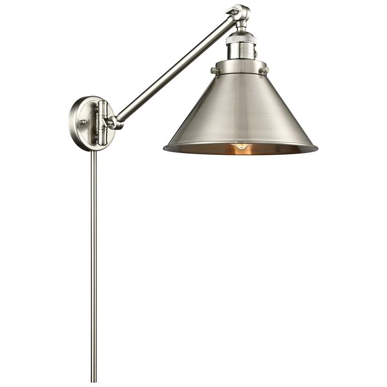 Image 1 Briarcliff 10" Brushed Satin Nickel LED Swing Arm With Brushed Nickel