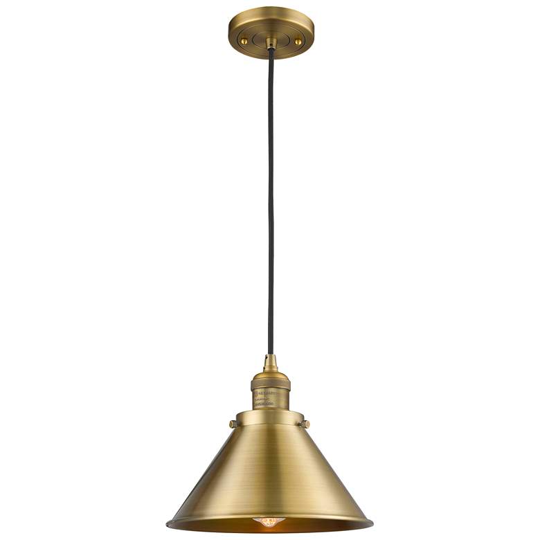 Image 1 Briarcliff 10" LED Mini Pendant - Brushed Brass - Brushed Brass Shade