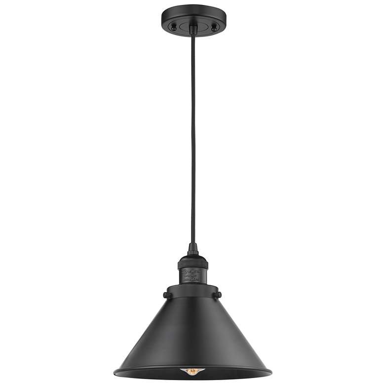 Image 1 Briarcliff 10" LED Mini Pendant - Matte Black - Matte Black Shade