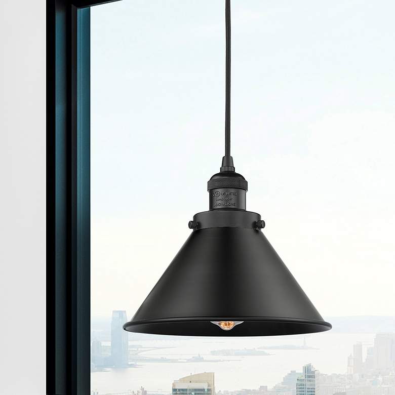 Image 1 Briarcliff 10" LED Mini Pendant - Matte Black - Matte Black Shade