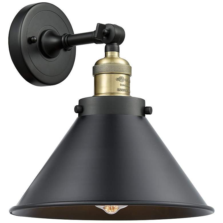 Image 1 Briarcliff 10 inch LED Sconce - Black Brass Finish - Matte Black Shade