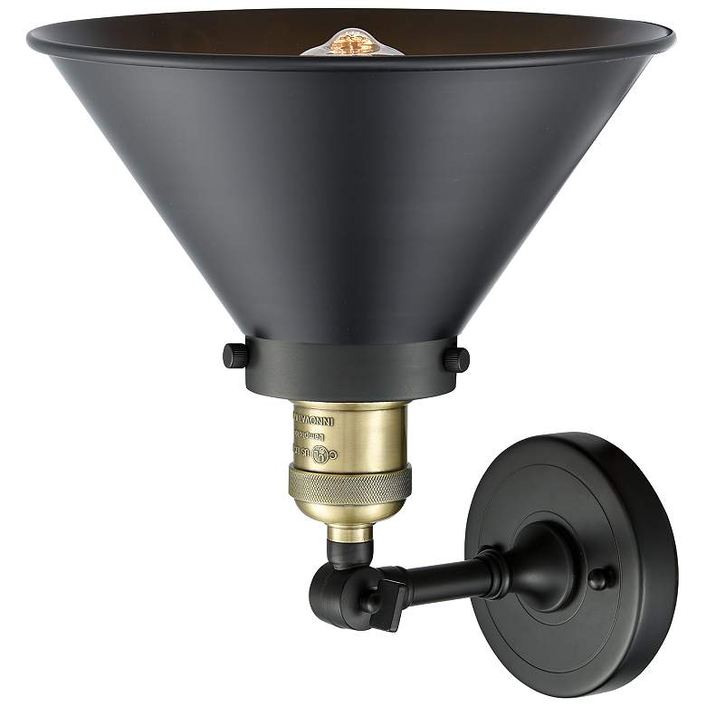 Image 2 Briarcliff 10" LED Sconce - Black Brass Finish - Matte Black Shade more views