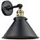 Briarcliff 10" LED Sconce - Black Brass Finish - Matte Black Shade