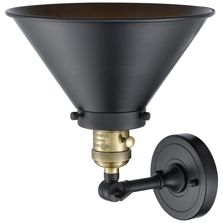 Image 2 Briarcliff 10" LED Sconce - Black Brass Finish - Matte Black Shade more views