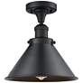 Briarcliff  10" LED Semi-Flush Mount - Matte Black - Matte Black Shade