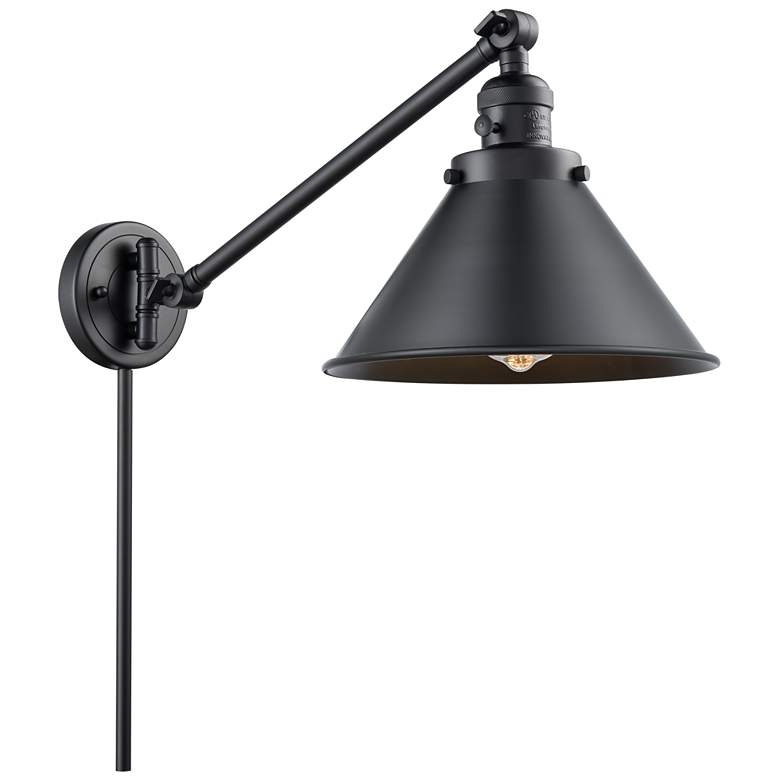 Image 1 Briarcliff 10" Matte Black LED Swing Arm With Matte Black Shade