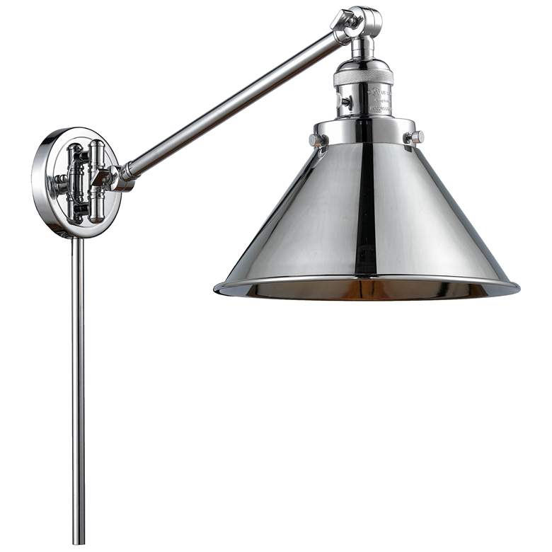 Image 1 Briarcliff 10" Polished Chrome LED Swing Arm With Polished Chrome Shad