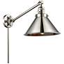 Briarcliff 10" Polished Nickel LED Swing Arm With Polished Nickel Shad