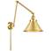 Briarcliff 10" Satin Gold LED Double Swing Arm With Satin Gold Shade