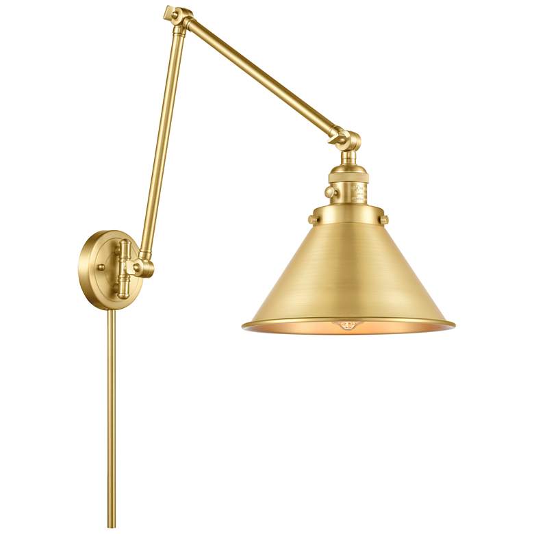Image 1 Briarcliff 10" Satin Gold LED Double Swing Arm With Satin Gold Shade