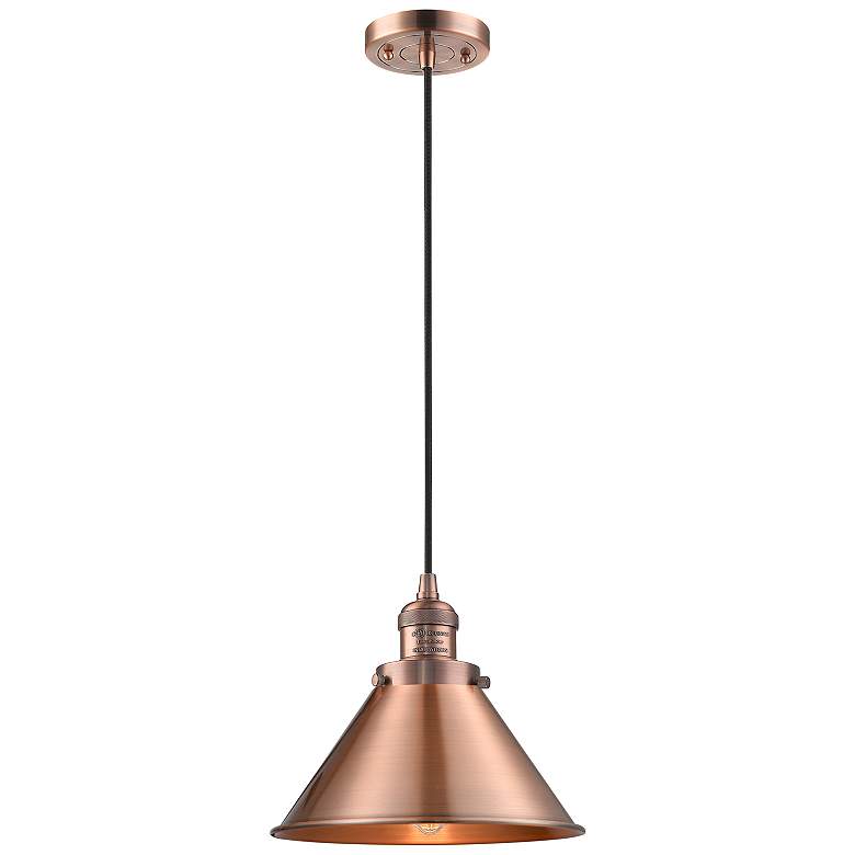 Image 1 Briarcliff 10" Wide Antique Copper LED Mini Pendant