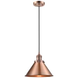 Briarcliff 10" Wide Antique Copper LED Mini Pendant