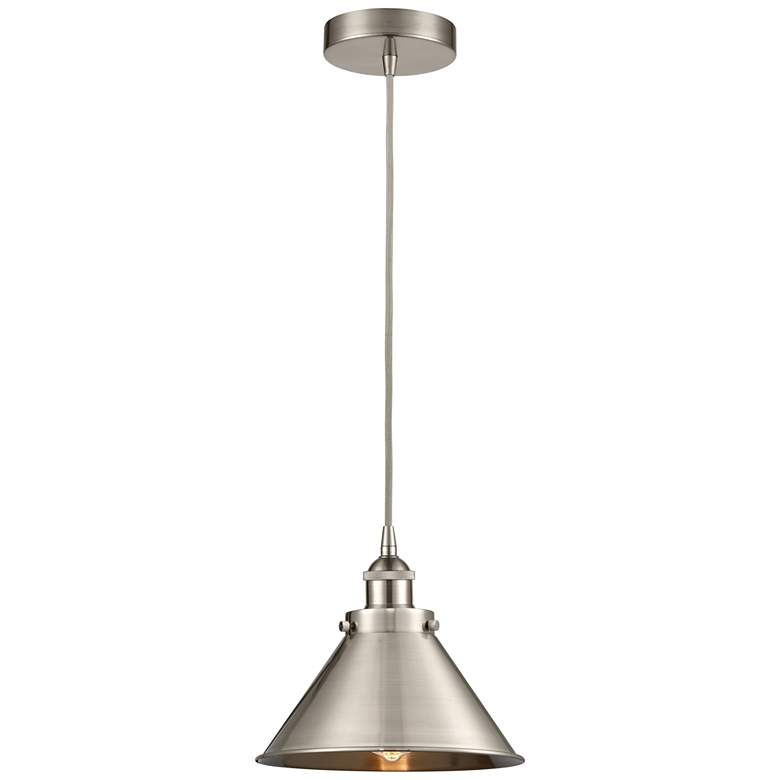 Image 1 Briarcliff 10" Wide Brushed Satin Nickel Mini Pendant