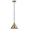 Briarcliff 10"W Antique Brass Corded Mini Pendant w/ Antique Brass Sha