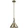 Briarcliff 10"W Antique Brass Stem Hung Mini Pendant w/ Antique Brass