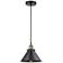 Briarcliff 10"W Black Brass Corded Mini Pendant w/ Matte Black Shade