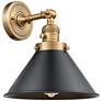Briarcliff 10"W Brushed Brass Black Adjustable Wall Sconce