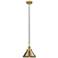 Briarcliff 10"W Brushed Brass Corded Mini Pendant w/ Brushed Brass Sha
