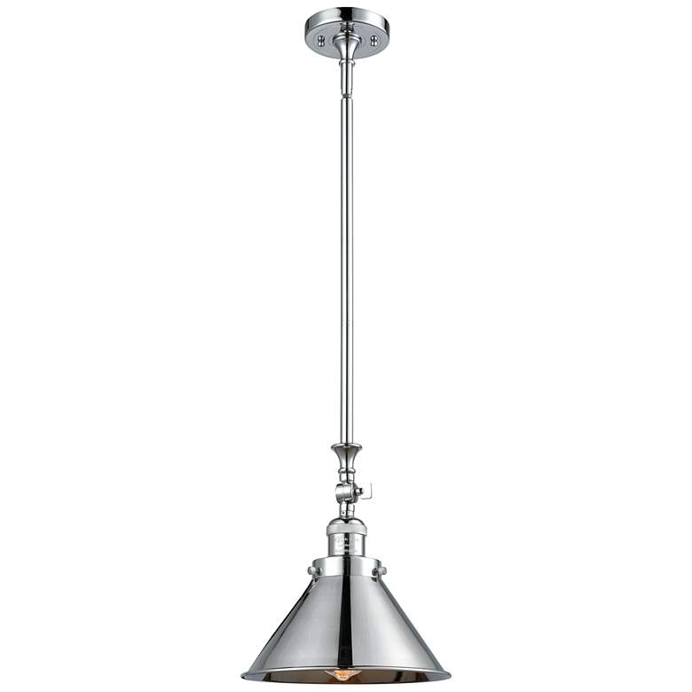 Image 1 Briarcliff 10"W Chrome Stem Hung Mini Pendant w/ Chrome Shade