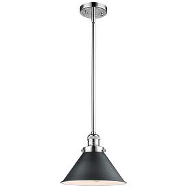 Image1 of Briarcliff 10"W Polished Chrome Mini Pendant w/ Black Shade