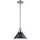Briarcliff 10"W Polished Chrome Mini Pendant w/ Black Shade