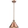 Briarcliff 10" LED Mini Pendant - Antique Copper - Antique Copper Shade