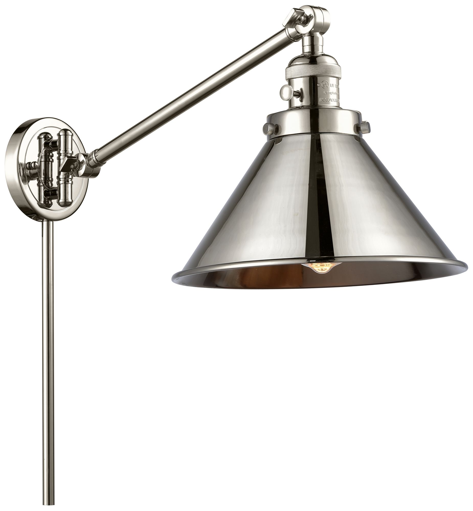 Briarcliff 10" Nickel LED Swing Arm w/Nickel Made to Order
