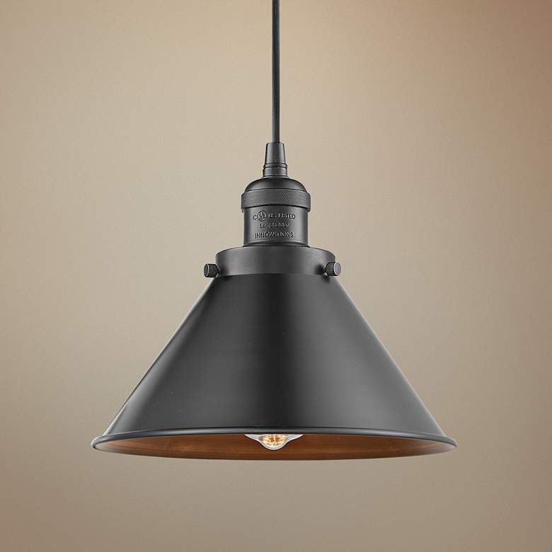 Image 1 Briarcliff 10" Oil Rubbed Bronze Cord Hung Mini Pendant