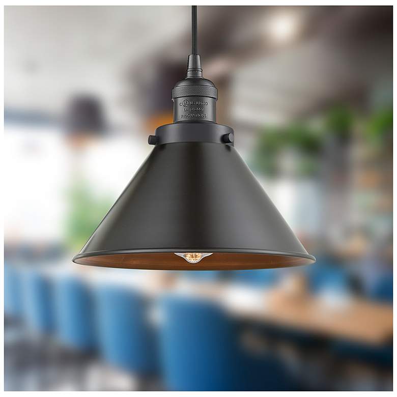 Image 3 Briarcliff 10" Oil Rubbed Bronze Cord Hung Mini Pendant more views