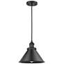 1_Briarcliff 10" Wide Matte Black Mini Pendant with Cone Metal Shade