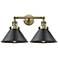 Briarcliff 19" 2-Light Antique Brass Bath Light w/ Matte Black Shade